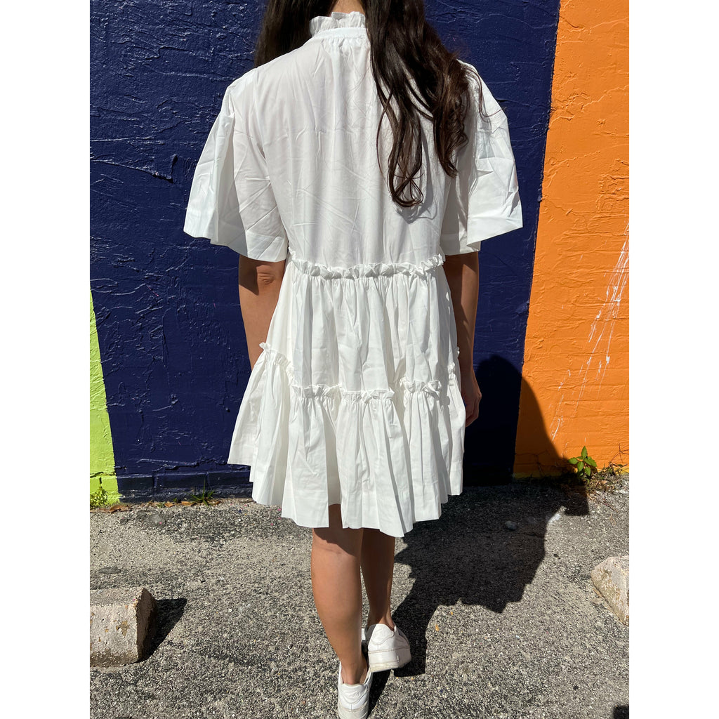 Tiered White Dress